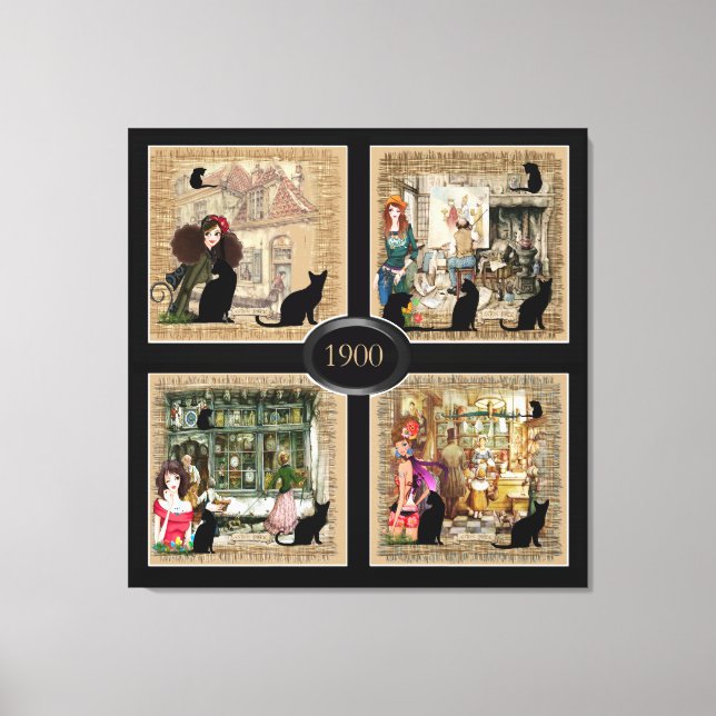 Fyra gånger Anton Pieck Canvastryck (Framsida)