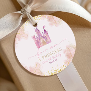 Fyra gånger en Princess Castle 4e födelsedagen Par Gåvor Etiketter