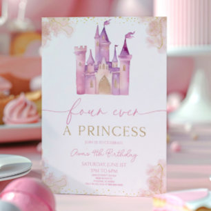 Fyra gånger en Princess Castle 4e födelsedagen Par Inbjudningar