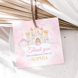 Fyra gånger en Princess Födelsedagsfest Square Gåvor Etiketter