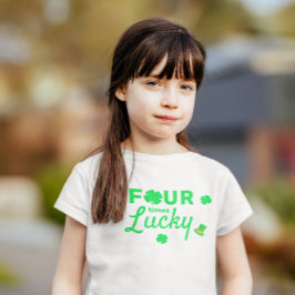 Fyra gånger Lucky 4e födelsedagen T Shirt