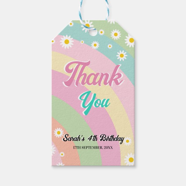Fyra gånger magiska fjärde födelsedag-Daisyn Presentetikett (Framsidan)