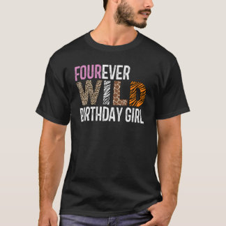 Fyra gånger om Vilden Birthday Girl Jungle Birthda T Shirt
