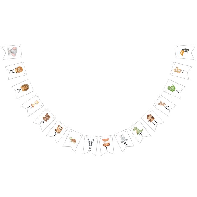 Fyra gånger om vilden safari 4e födelsedagen vimplar (Alla)