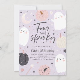 Fyra gånger tidigare taloky Boho Halloween Ghost 4 Inbjudningar
