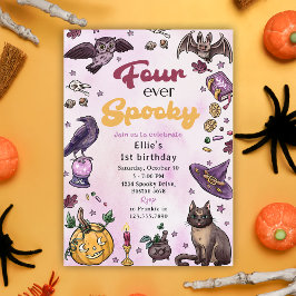 Fyra gånger tidigare taloky Cute Halloween 4e föde Inbjudningar