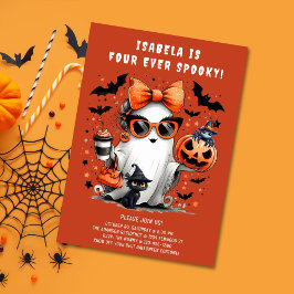 Fyra gånger tidigare taloky Ghost Halloween 4e föd Inbjudningar