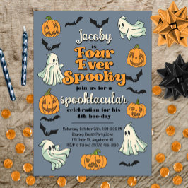 Fyra gånger tidigare taloky Ghost Halloween Fall 4 Inbjudningar