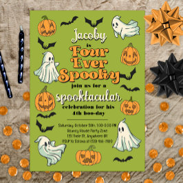 Fyra gånger tidigare taloky Ghost Halloween Fall 4 Inbjudningar