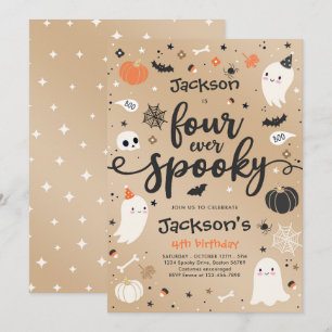 Fyra gånger tidigare taloky Vintage Halloween Ghos Inbjudningar