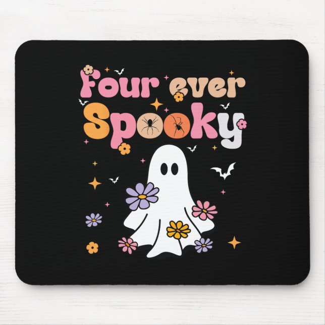 Fyra Ghost Halloween 4e födelsedagen-delar Musmatta (Framsidan)