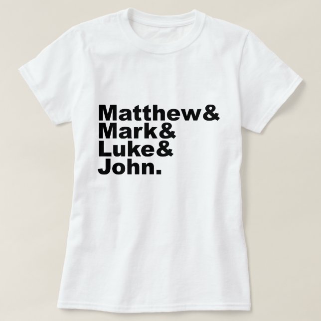 Fyra Gospel - Matthew & Mark & Luke & John Bible Tee (Design framsida)