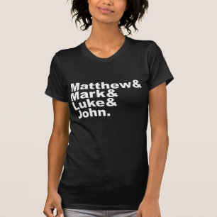 Fyra Gospel - Matthew & Mark & Luke & John Bible Tee Shirt