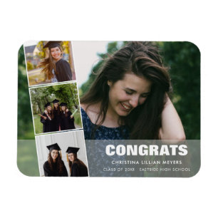 Fyra GRATULERARA foto Studenten-kollage Magnet