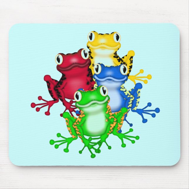 Fyra grodaTshirts och gåvor Musmatta (Framsidan)