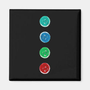 Fyra Groovy Buttons Blue Cat Roligt Halloween-Anpa Magnet