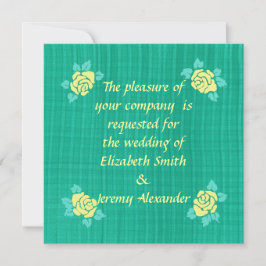 Fyra Gul ros Grönt Teal Play Bröllopsinbjudans Inbjudningar