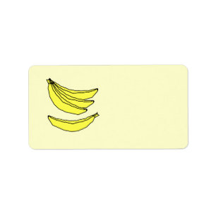 Fyra gula Bananas. Adressetikett