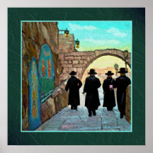 Fyra habbis Walking i Jerusalem Street Art Print