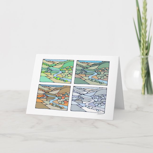 Fyra hälsningskort helgkort (Framsida)