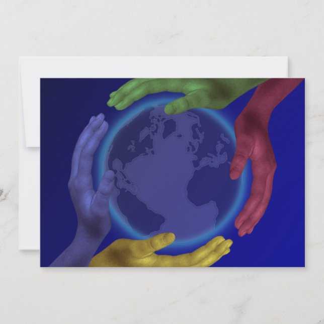 Fyra Händer på jordinbjudan Inbjudningar (Framsida)