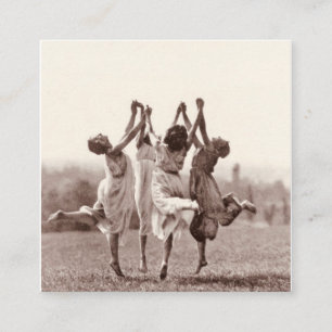 Fyra häxor som dansar av Monte Verita Fyrkantigt Visitkort