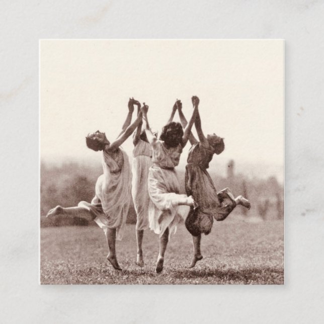Fyra häxor som dansar av Monte Verita Fyrkantigt Visitkort (Framsida)
