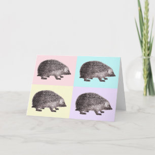 Fyra hedgehogs-hälsningskort kort