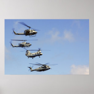 Fyra helikoptrar poster
