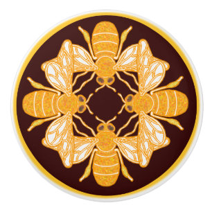 Fyra heraldiska bin på rik chokladbrun knopp