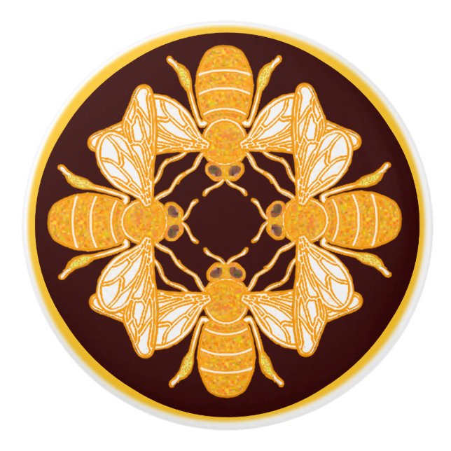 Fyra heraldiska bin på rik chokladbrun knopp (Framsidan)