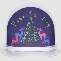 Fyra Hjort & en Julgran Peace & Joy