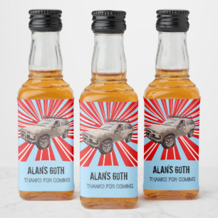 Fyra hjul spritflaskor etikett