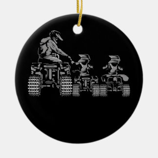 Fyra hjulskenor med fyrkant, ATV 4 Hjul Julgransprydnad Keramik