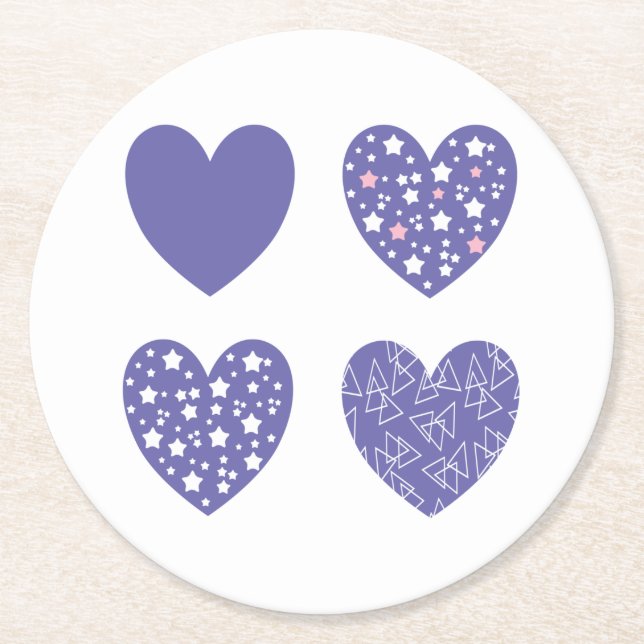 Fyra hörn underlägg papper rund (Framsidan)