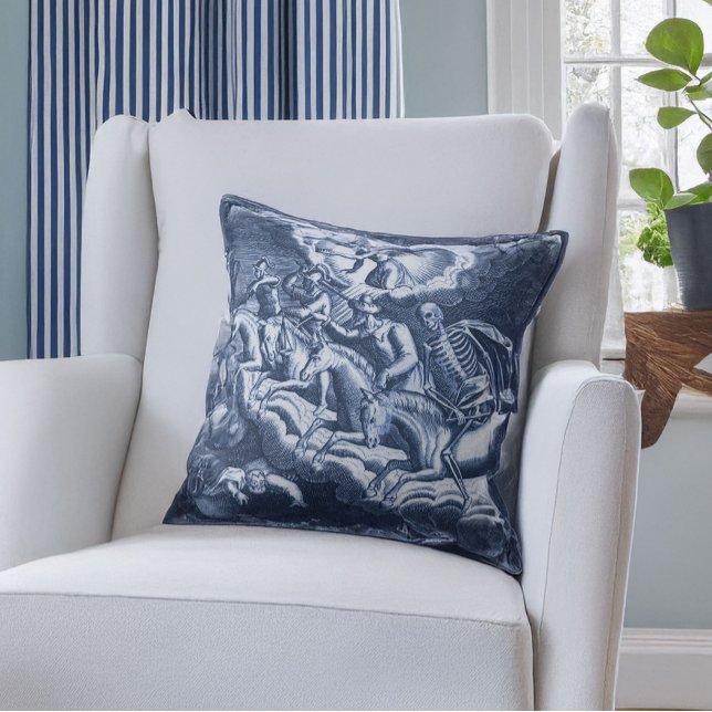 Fyra horsperma från Apocalypse Blue Toile Kudde (Skapare uppladdad)