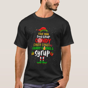 Fyra huvudsakliga livsmedelsgrupper Candy cane jul T Shirt