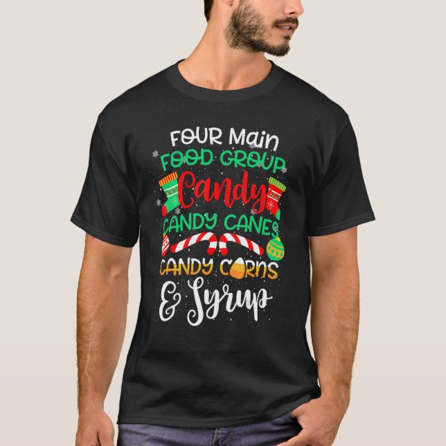Fyra huvudsakliga livsmedelsgrupper: Santa Elf Bud T Shirt (Framsida)