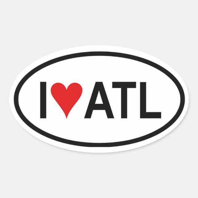 FYRA "I [hjärta] ATl" Ovalt Klistermärke (Framsida)