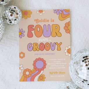 Fyra inbjudningar till Groovy-födelsedagsdagen