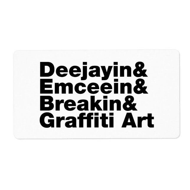 Fyra Inslag i Hip hop Fraktsedel (Framsidan)