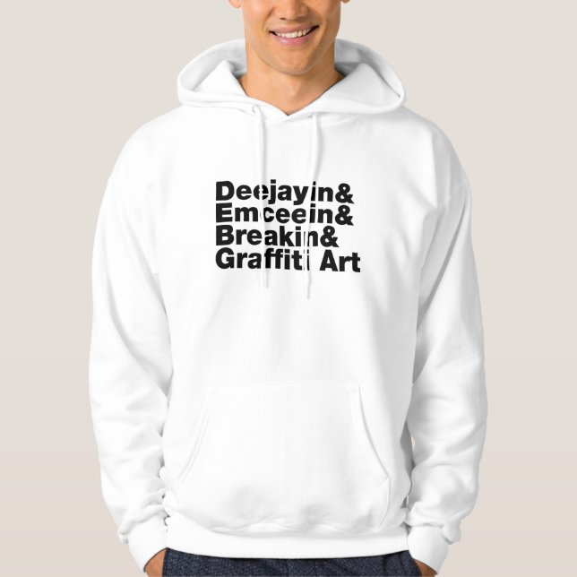 Fyra Inslag i Hip hop Hoodie (Framsida)