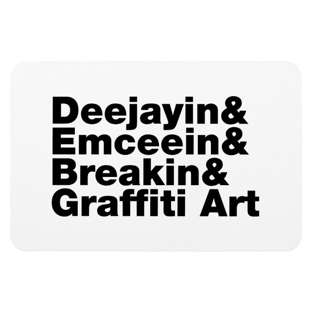 Fyra Inslag i Hip hop Magnet (Horisontell)