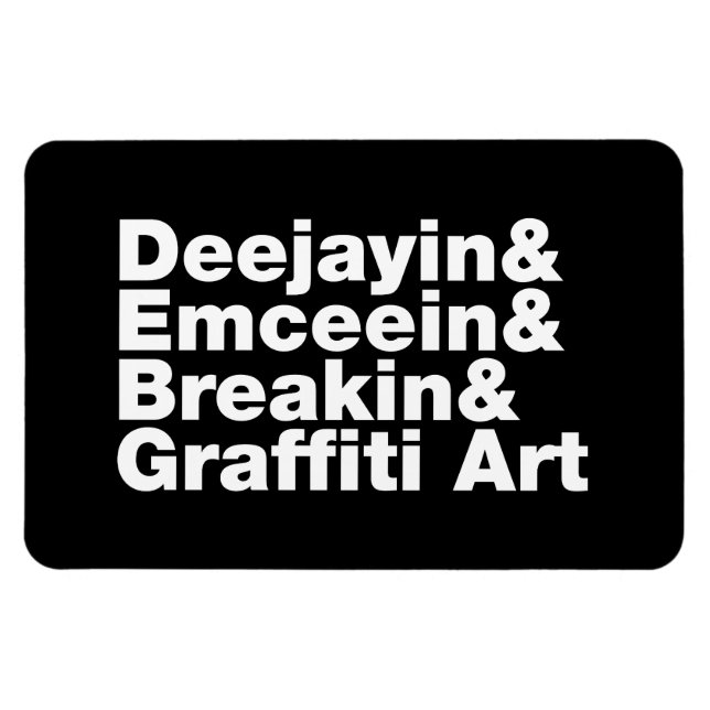 Fyra Inslag i Hip hop Magnet (Horisontell)