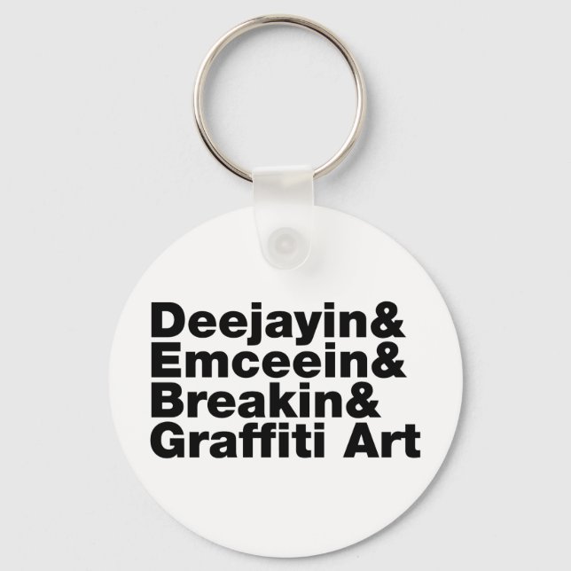 Fyra Inslag i Hip hop Nyckelring (Framsida)