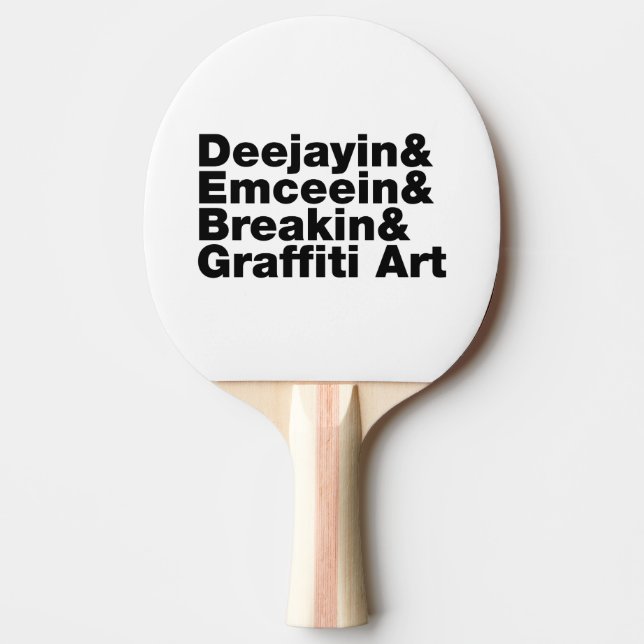 Fyra Inslag i Hip hop Pingisracket (Framsidan)