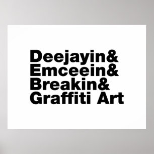 Fyra Inslag i Hip hop Poster