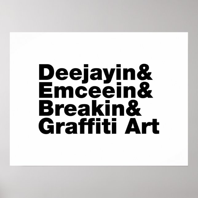 Fyra Inslag i Hip hop Poster (Framsidan)