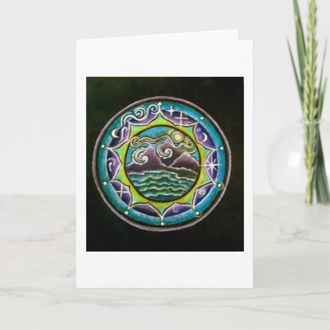 Fyra Inslag Mandala-hälsningskort Kort (Framsida)