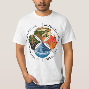 Fyra Inslag-symbolsymboler, naturinspirerad design T Shirt